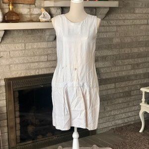 Vintage 1970s Striped Drop Waist Mini Dress